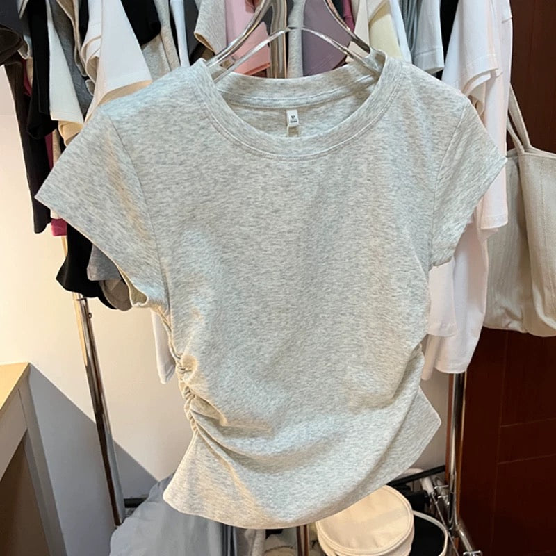 Side-Ruched Fitted Tee