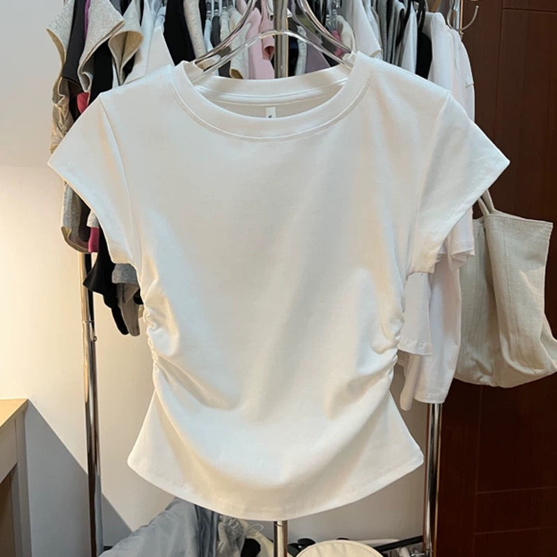 Side-Ruched Fitted Tee