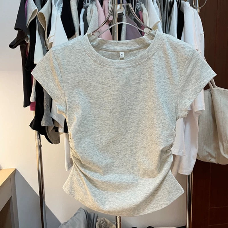 Side-Ruched Fitted Tee